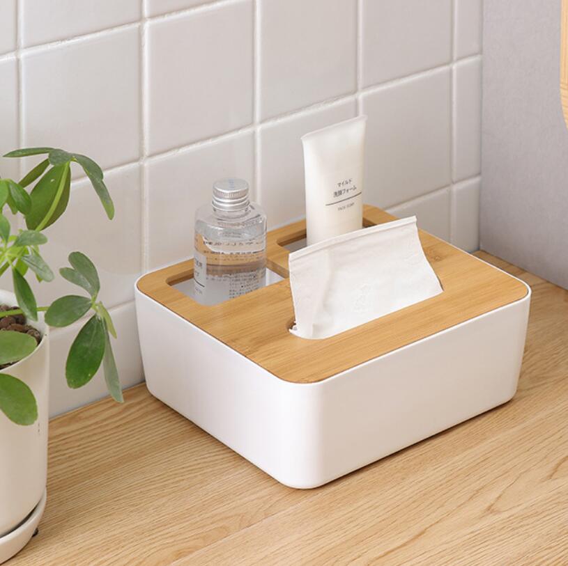 4 Styles Home Kitchen Living Room Toilet Wooden Plastic Tissue Box Solid Wood Napkin Holder Case Simple Stylish