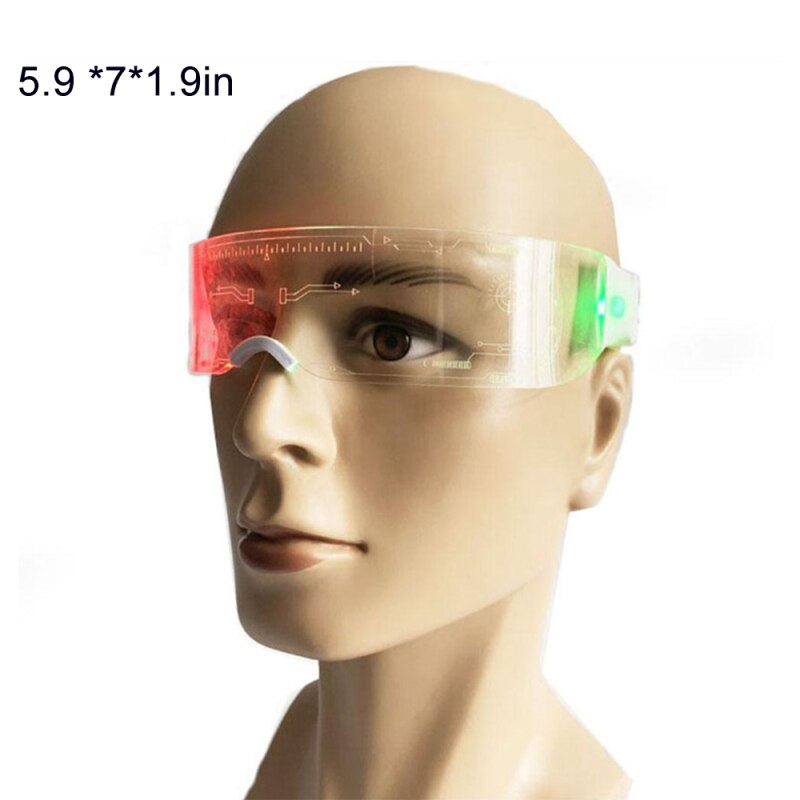 Magic Led Luminous Glasses Party Futuristic Electronic Visor Glasses Light Up Glasses Prop DIY Halloween Festival Performance: Default Title