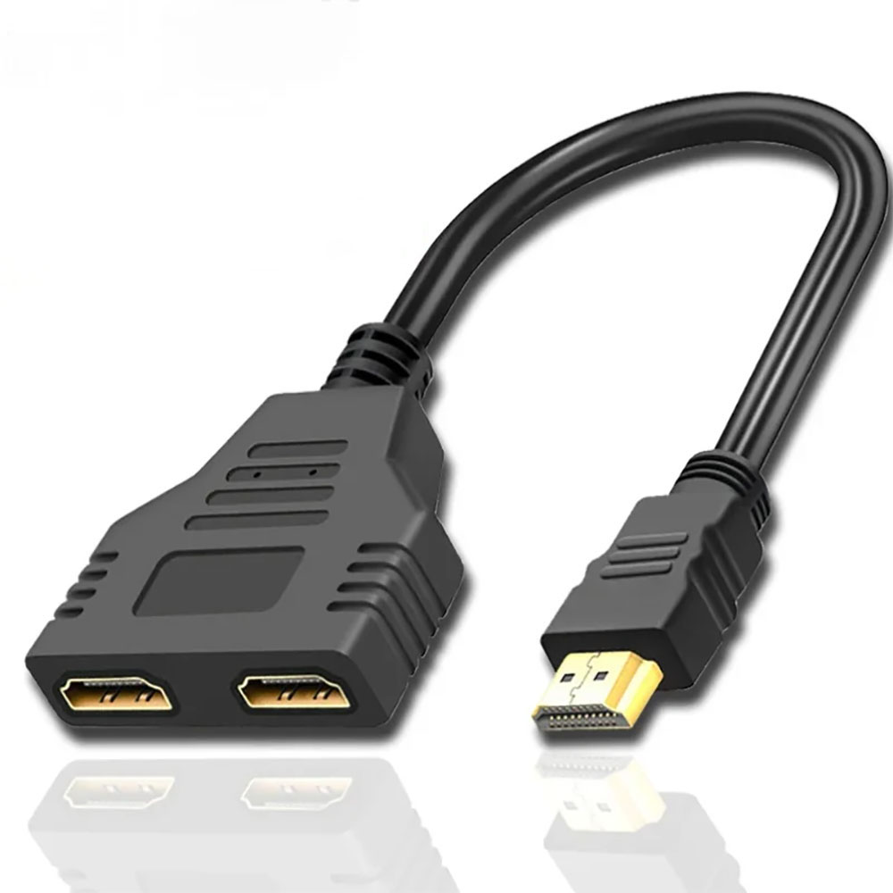 HDMI Splitter Adapter Kabel 1 Male Naar Dual HDMI 2-weg Vrouwelijke 4K 3D Y Splitter Kabel voor Laptop TV Monitor 1080P 1 in 2 Out: Default Title