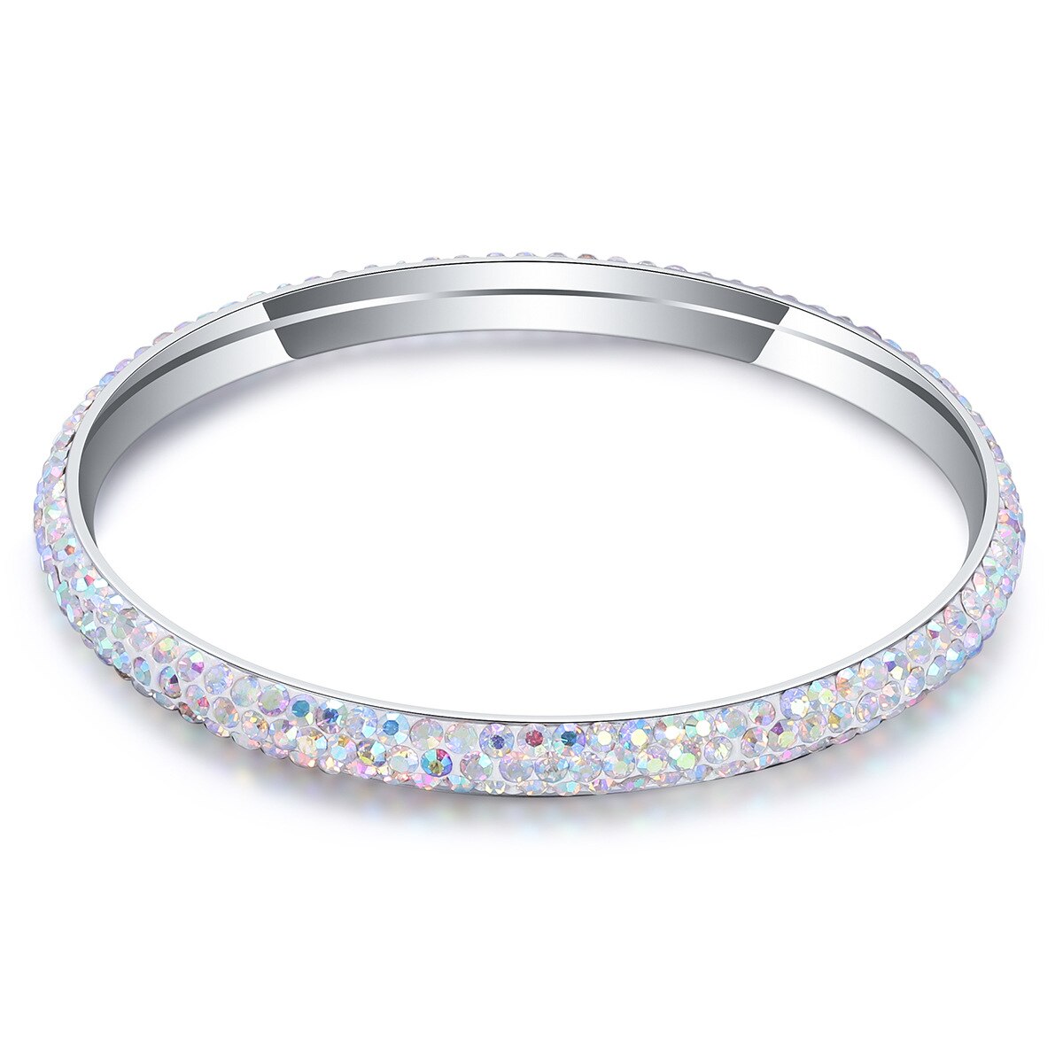 ZORCVENS strass di cristallo a due file pavimenta bracciali e braccialetti in acciaio inossidabile per accessori moda donna gioielli braccialetto: 84093