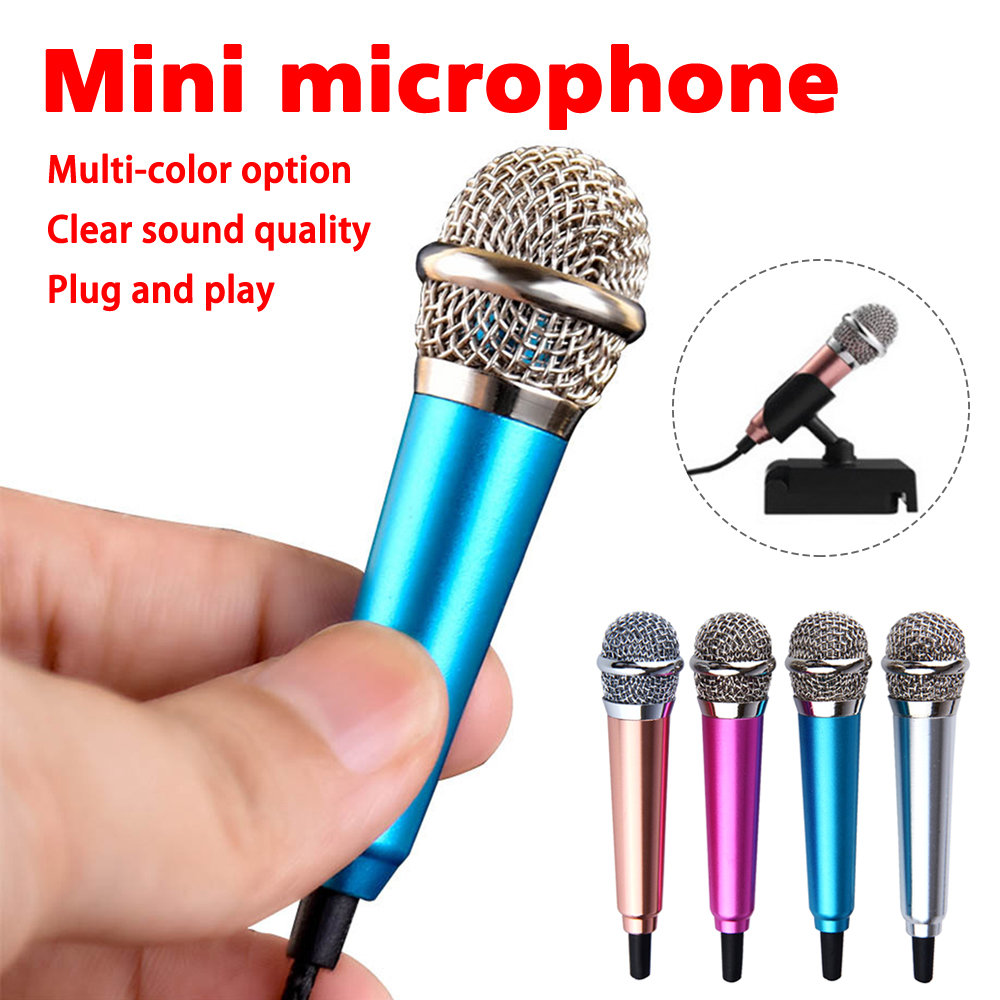 Mini Jack 3.5mm Studio Mic KTV Karaoke Mini Mikrofon Podręczny mikrofon dla smartfonu Komputer PC Desktop dla iPhone Karaoke
