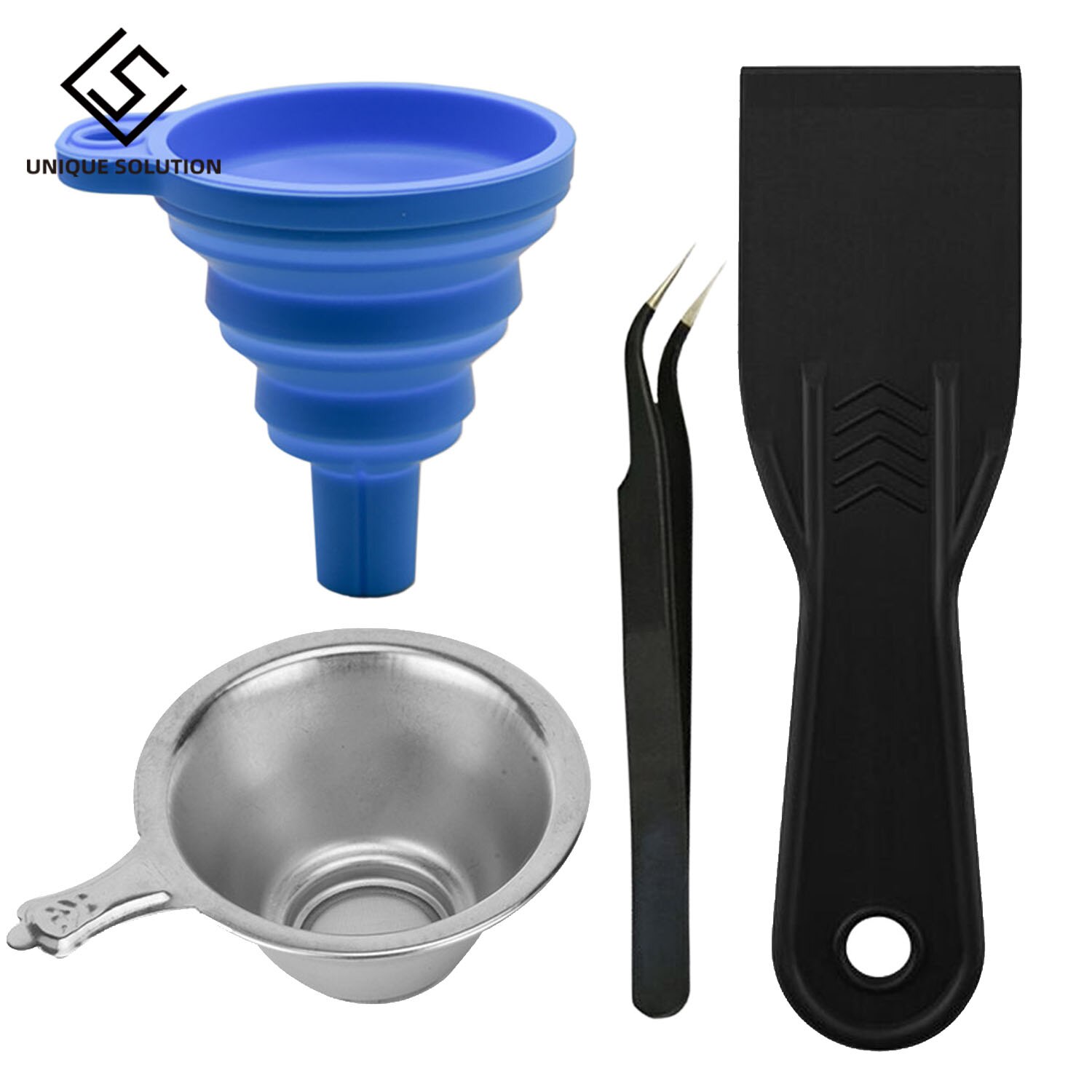 Entonnoir en silicone, filtre métal de résine UV, pinces, spatule laque SLA, outil spécial, pièces, parties d'imprimante 3D ANYCUBIC Photon DLP,: Blue