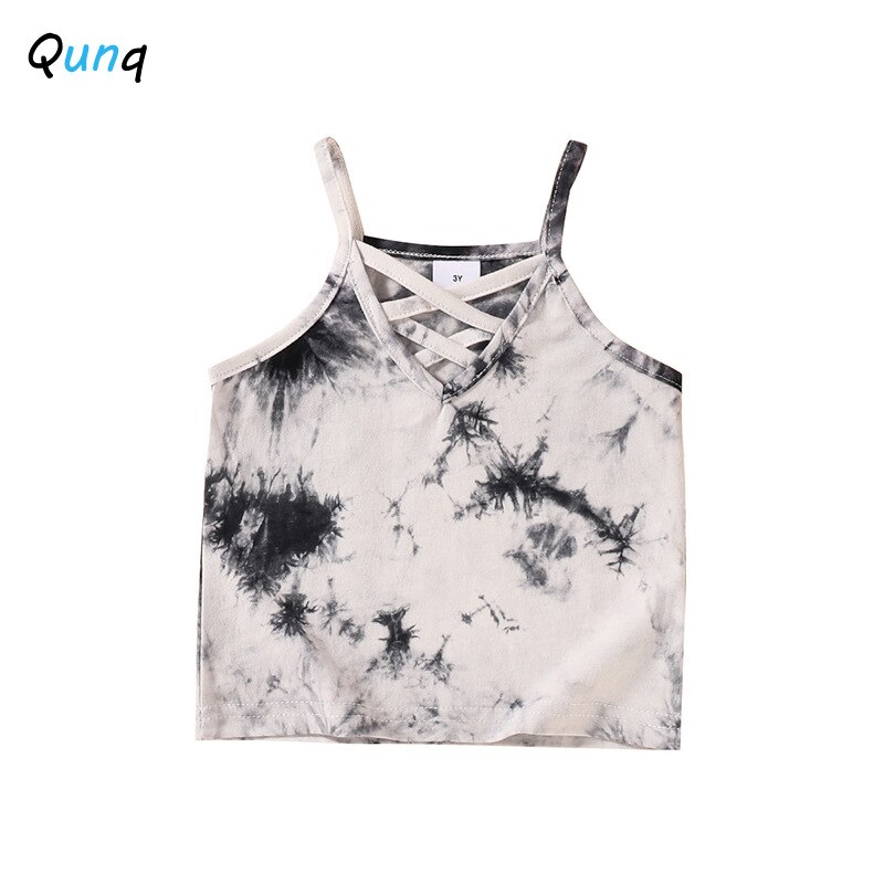 Canotte Qunq Summer Girls Fashion Tie Dye camisole per bambini per ragazza 2 3 4 5 6 anni bambino senza maniche top per bambini abiti