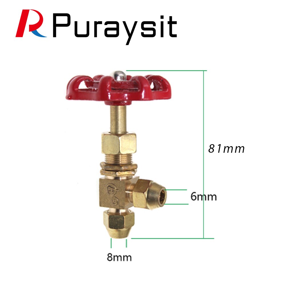 Brass Regulator Miniature Flow Control Valve 1 point 2 point Needle valve 8.5mm 10mm oil valve Corrosion Resistance Acid: Gray