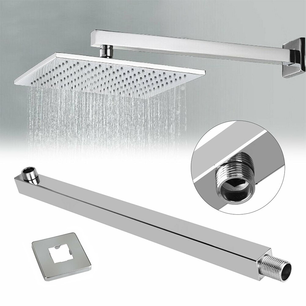 Shower Extension Arm Square Ceiling Rain Shower Head Stainless Steel Wall Mounted Extension Arm For Bathroom