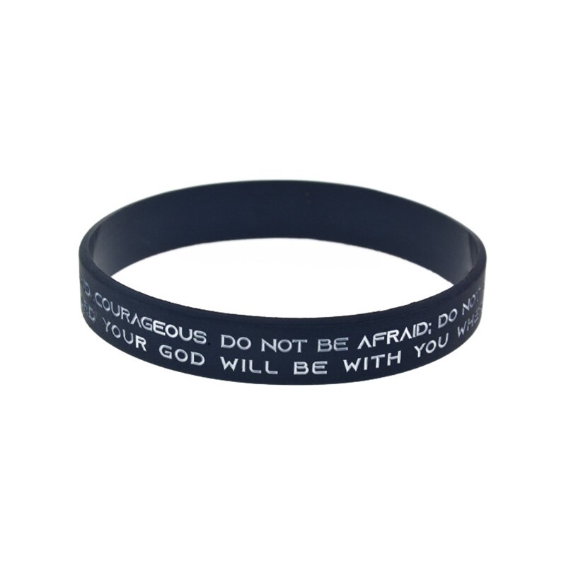 OBH 50PCS Joshua 1 9 Worden Sterk en Courages niet Bang Siliconen Polsbandje