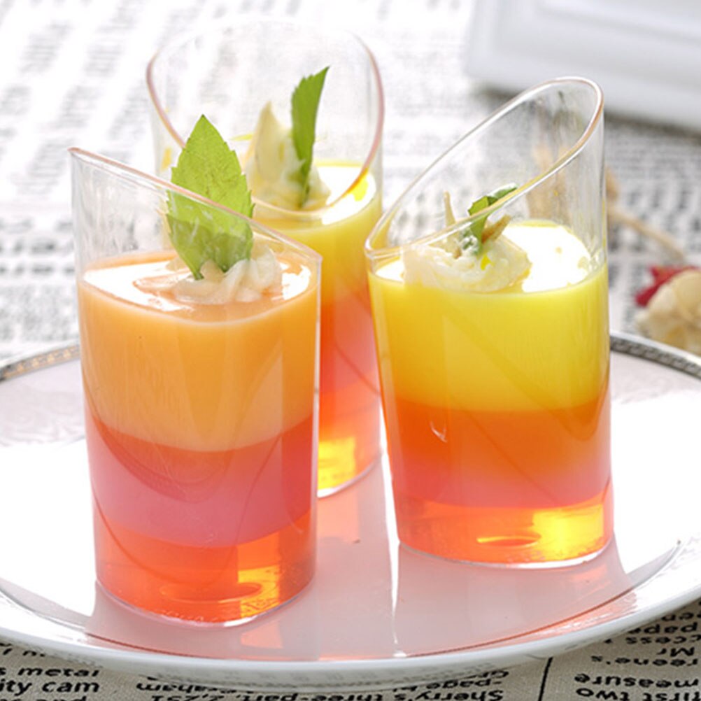 20pcs Jelly Pudding Mousse Cups Fruit Dessert Yogurt Cups Kitchen Yogurt Cups (White)