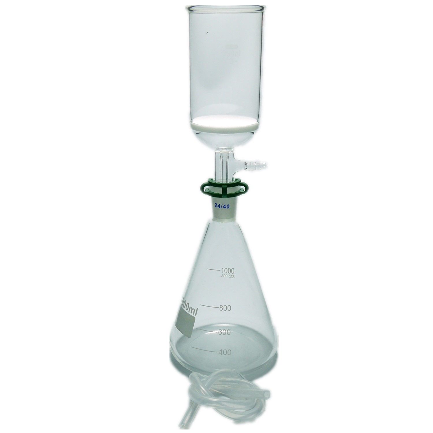 1000ml,Glass Suction Filter Kit,350ml 24/40 Buchner Funnel & 1L Erlenmeyer Flask