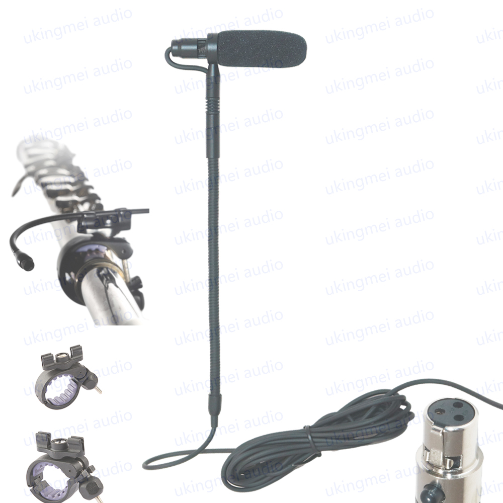 Musical Instrument Condenser Gooseneck Microphone System For Guitar Saxophone Violin Piano Cello Bass Clarinet: WHITE