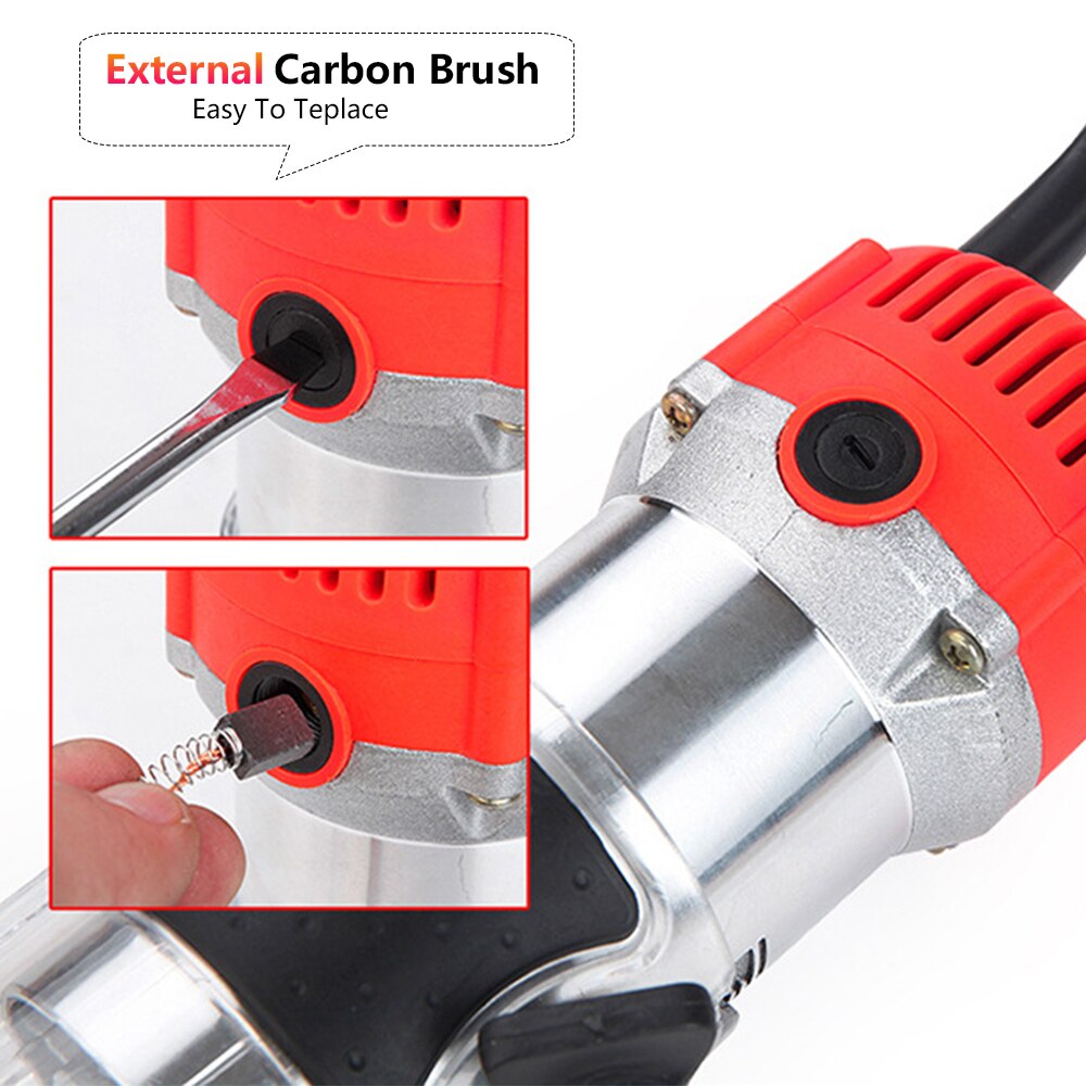 650W Woodworking Electric Trimmer Wood Milling Engraving Slotting Trimming Machine Hand Carving Wood Router EU/US/UK/AU Plug