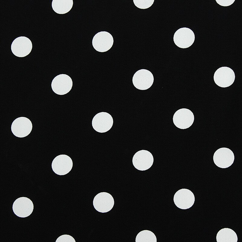 Soft Black and White Polka Dot Chiffon Dress Fabric by the Meter: Default Title