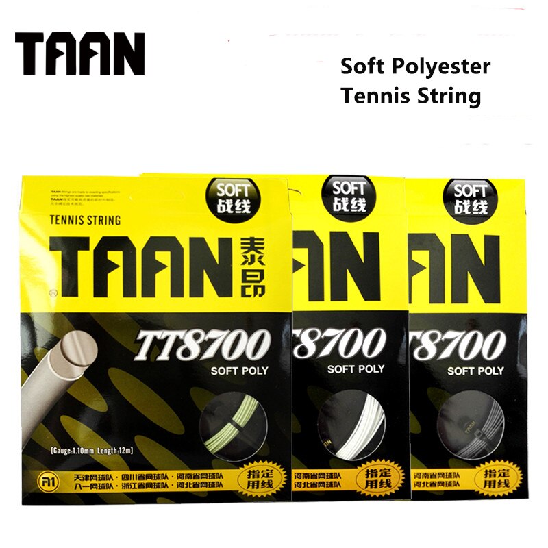 TAAN 2 stks/partij 1.10mm Zachte Polyester Tennis String Gym 12 m Controle POLY Outdoor String TT8700