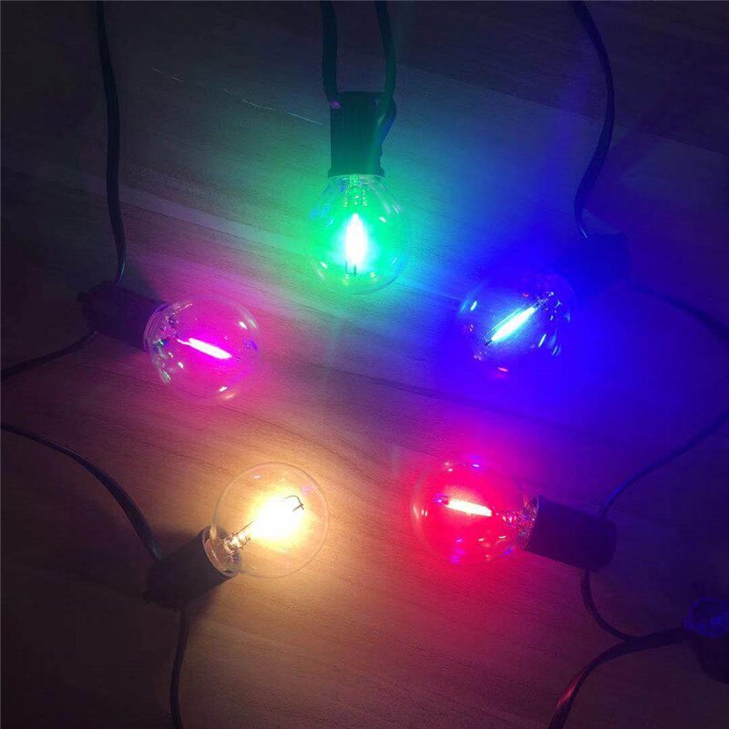 ! led  g40 färgglada glödlampor klotslingor 25 st innergård vattentät lampa glas glödlampor bröllop hem trädgård inredning