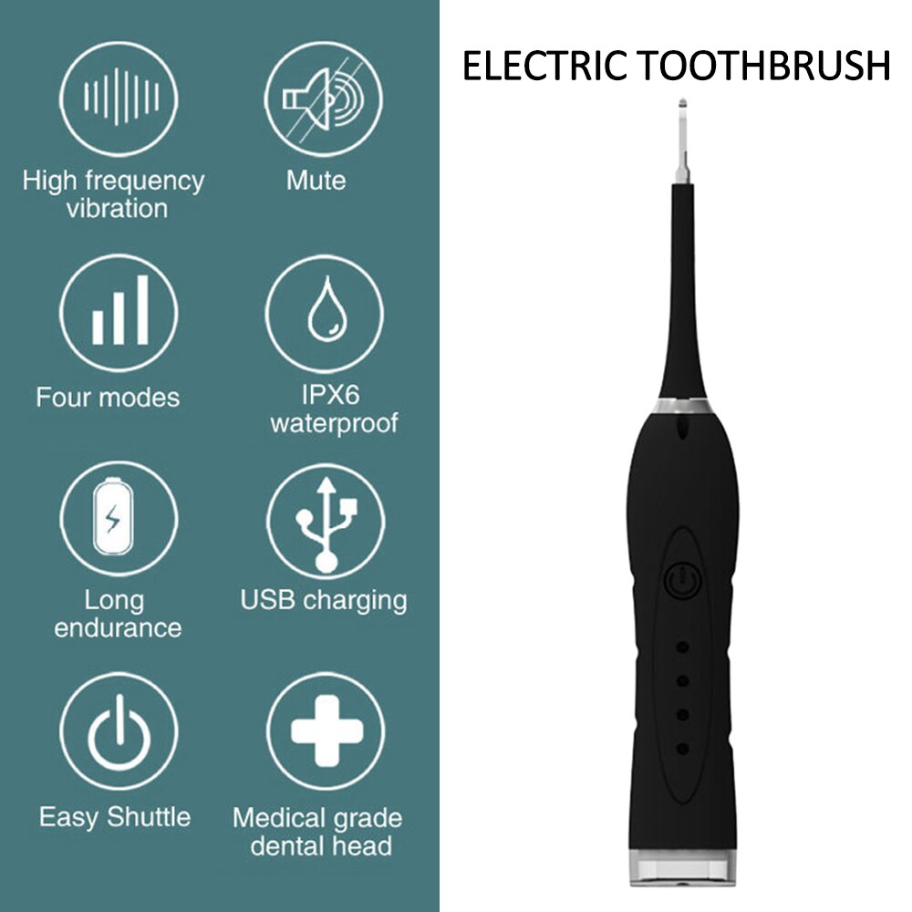 2in1 Ultra Sonic Sonic Tandheelkundige Scaler Tandsteen Verwijderen Witter Tooth Cleaner Hoge Frequentie Trillingen Huishoudelijke Elektrische Tandenborstel