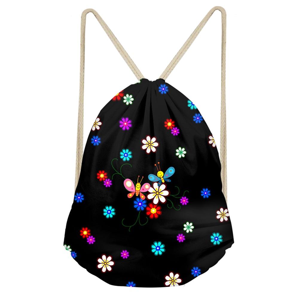 Noisedesigns paardenbloem roos bloem mooie 3d trekkoord tas vrouwen rugzak tiener meisjes cinch zak sport reizen: Cc3058 z 3