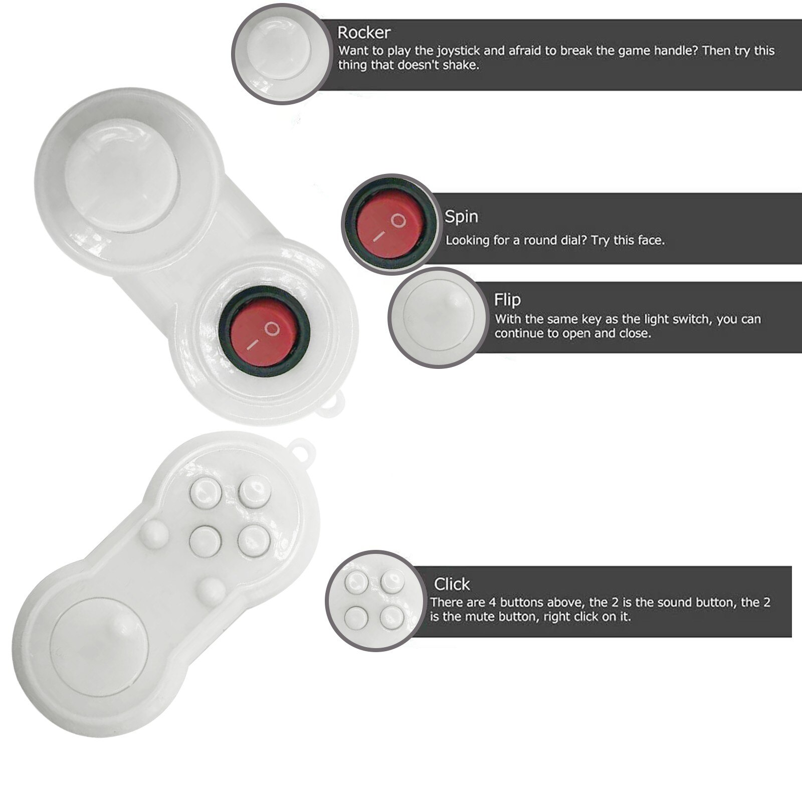 Game Fidget Pad Stress Reliever Squeeze Fun Magic Desk Toy Handle Toys Stress Decompression Key Mobile Phone Accessory FE