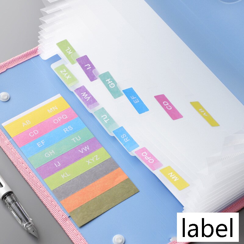 13 Layers A4 Expanding File Folder Organizer Document Bags Test Papers Holder Handbag Free Index Label School Office Stationery