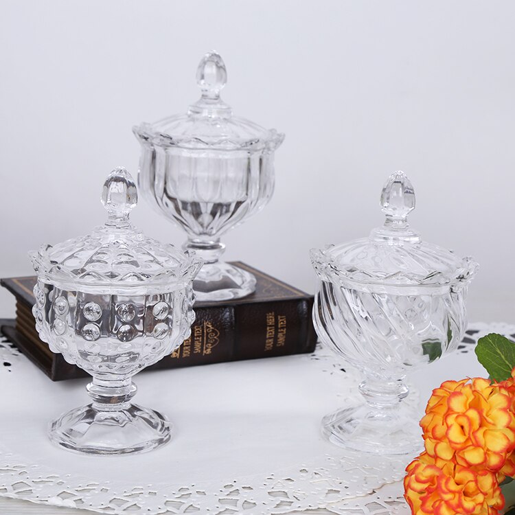 European style glass containers For home glass jars and lids candy jar honey jar candle jars with lid storage tank Glass