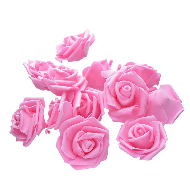 50 stk 7cm pe skum rose kunstige blomsterhoveder til diy kranse bryllup begivenhed dekoration hjem haven dekorative forsyninger farverige: A7