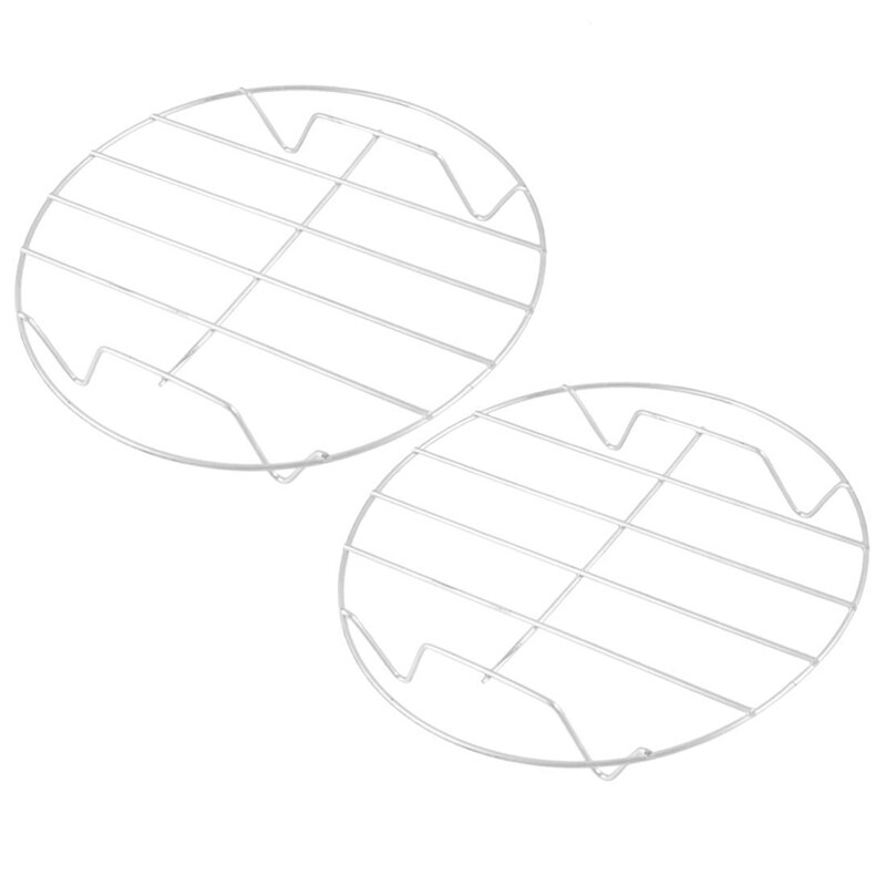Round 4 Stands Stainless Steel Steaming Rack Cookware 2 Pcs: Default Title