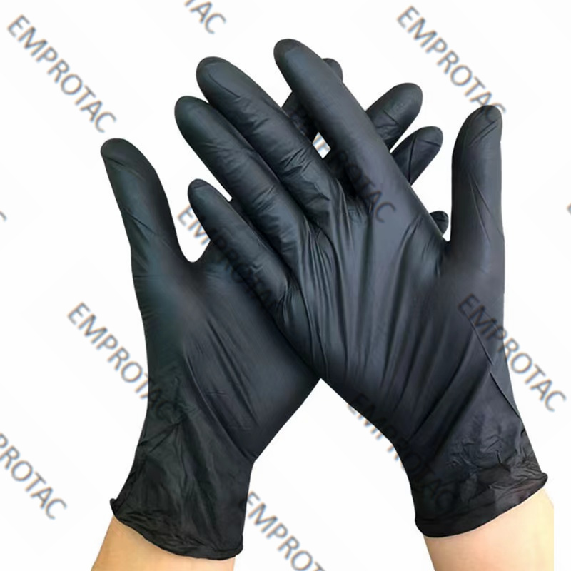 Schwarz Einweg Nitril Handschuhe Arbeit Lebensmittel Kochen Handschuhe Küche Wasserdicht Reinigung Handschuhe Protein Kostenloser Latex Freies 10 stücke zu 80p