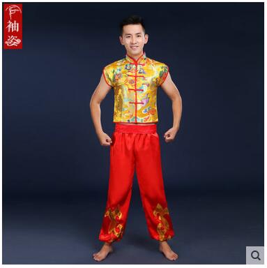 Chinese Lion dance Man dance costume Acrobatic dance costumes Folk: XXL