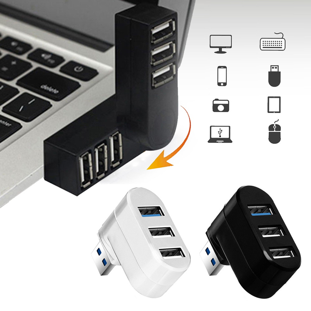 For PC Laptop MacBook Pro Mini 3 Ports USB 3.0 Hub High Speed Data Transfer Splitter Box Adapter Computer Accessories