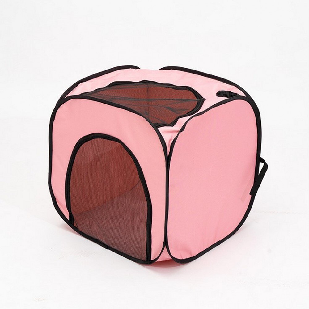 Pet Drying Box Foldable Dog Tent Blowing Hair Dryer Portable Cat Cage Dog Bath Artifact Grooming House Pet Dry Room Pet Car Bag: Pink