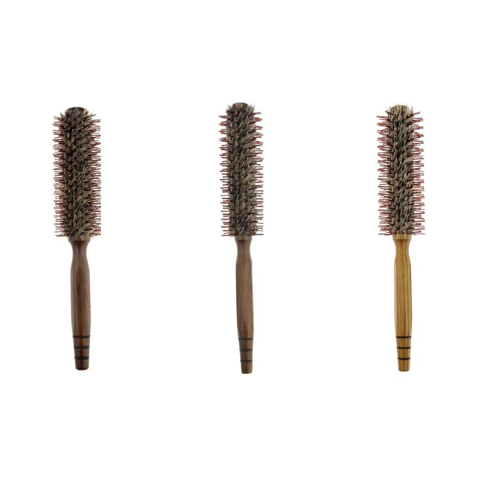 Træ rund hårbørste salon styling dressing krøllet ornebørste børste kam