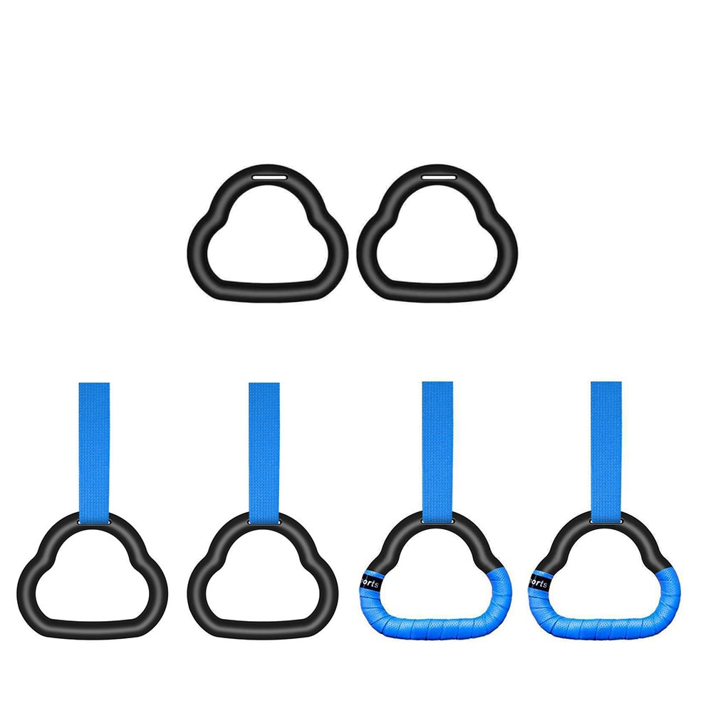 Plastic Gymnastic Rings for Kids with Straps Anti-slip Indoor Pull-up Strength Training Fitness Full Body Workout Tool