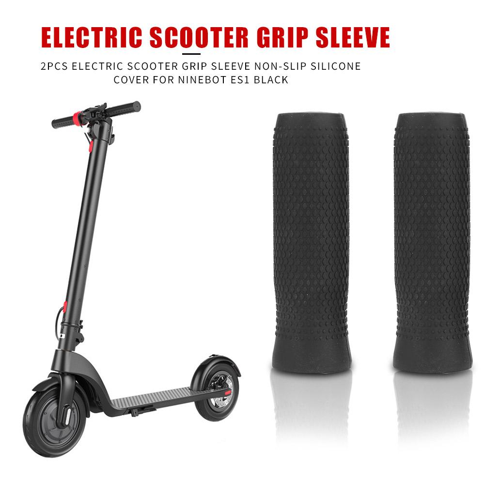 2pcs Electric Scooter Grip Non-slip Silicone Cover for Ninebot ES1 Black
