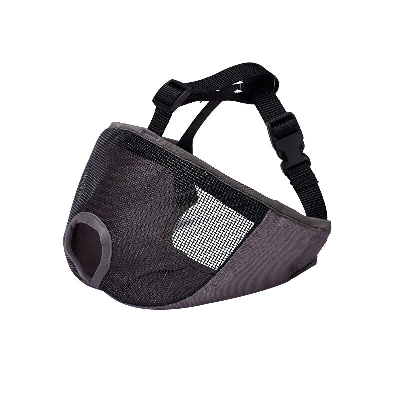 Korte Snuit Hond Muilkorf Masker Comfortabel Ademend Verstelbare Mesh Hond Muilkorf Voor Franse Bulldog Anti Stop Blaffen Levert: L / GRIJS
