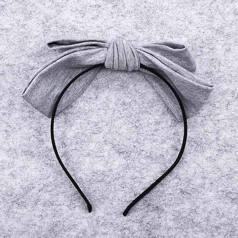 GZHilovingl Girls Big Bow Cotton Hairbands Hair Hoops Kids Childs Summer Cute Headwear Hair Accessories Handmade: light gray