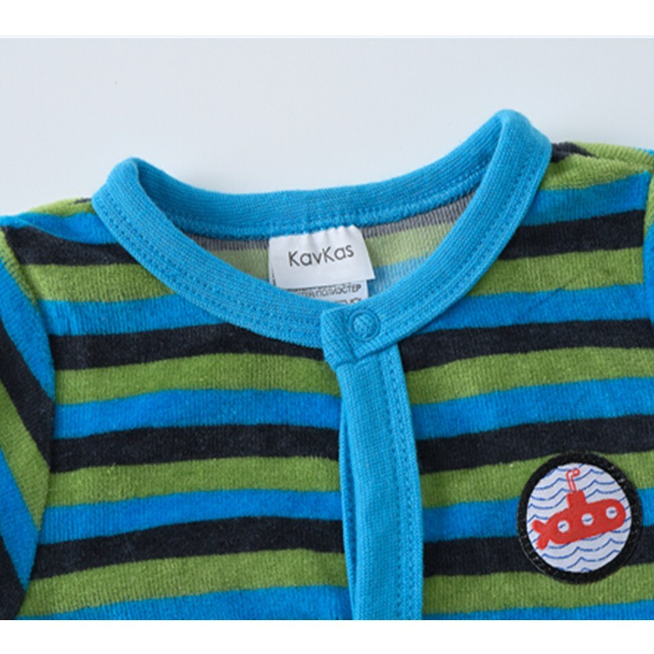 Neugeborenen Baby Kleidung Winter Samt Langarm Strampler Blau streifen Baby Mädchen Junge Kleinkind Overall 3M 6M 9M 12M Bebes Kleinkind