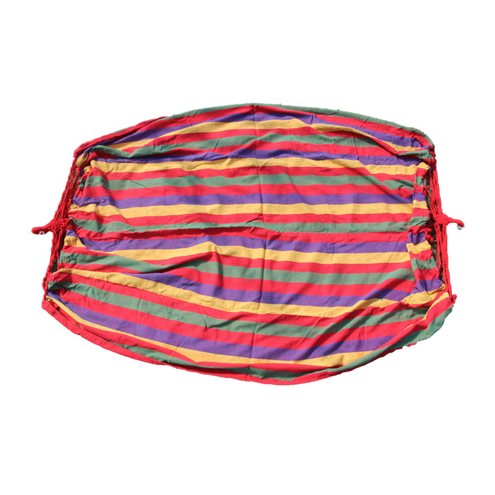 Røde striber hængekøje bomuldsreb udendørs gyngestof camping hængende lærredsseng