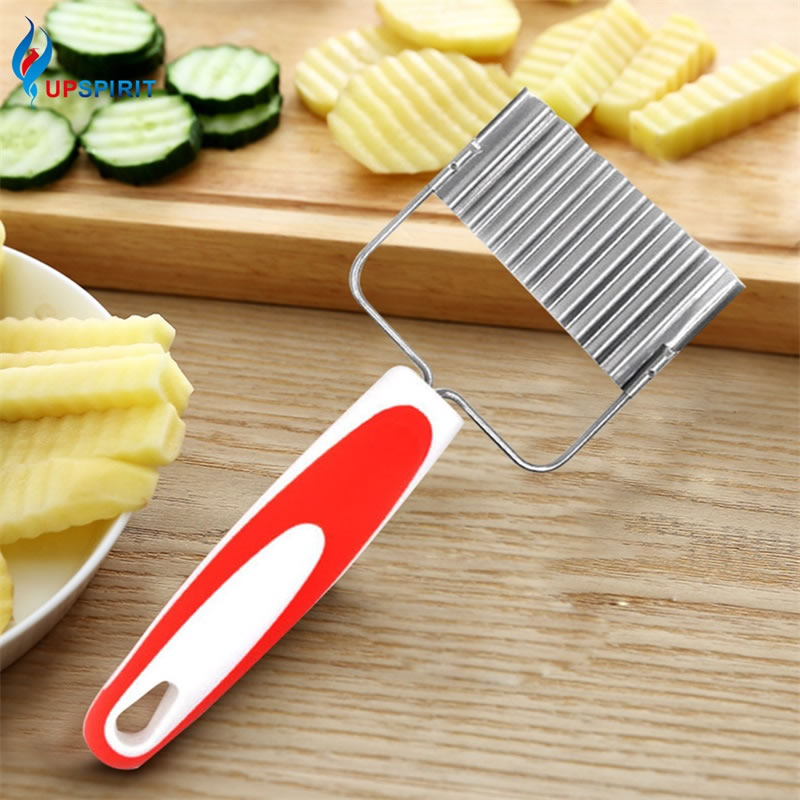 Cortadora de patatas onduladas Upspirit de acero inoxidable patatas fritas cortadora de zanahoria rebanadora de frutas verduras herramientas de cocina Gadgets