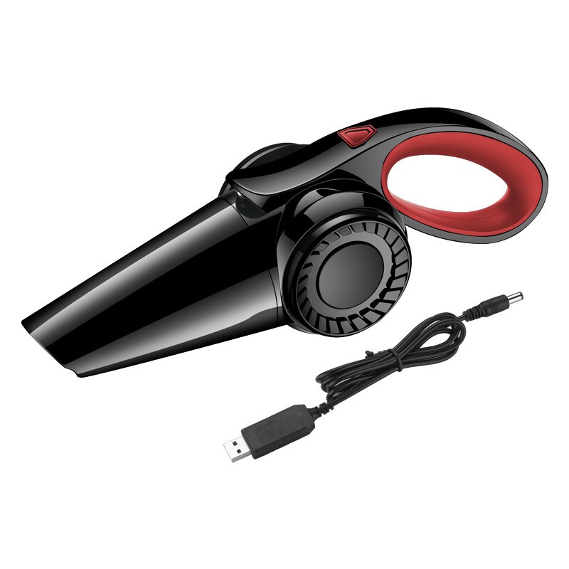 Wireless/Wired Dual-Purpose Wet Dry Handheld Lamp With built-in battery High Power Car Vacuum Cleaner For Cars Homes Seats: Black and red