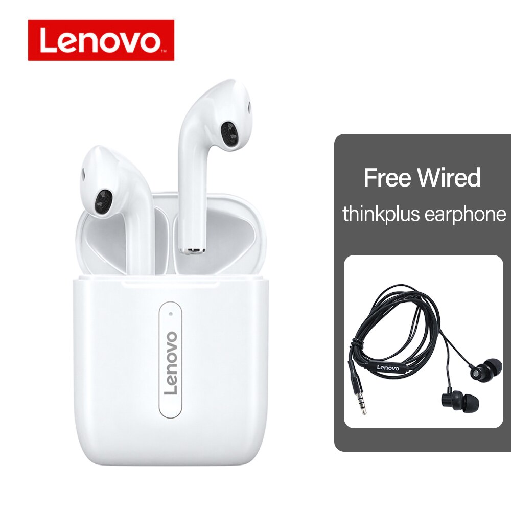 Lenovo-auriculares inalámbricos X9 con Bluetooth 5,0, cascos deportivos a prueba de sudor con Control de dos toques, HD, para Android e iOS: white with TW13