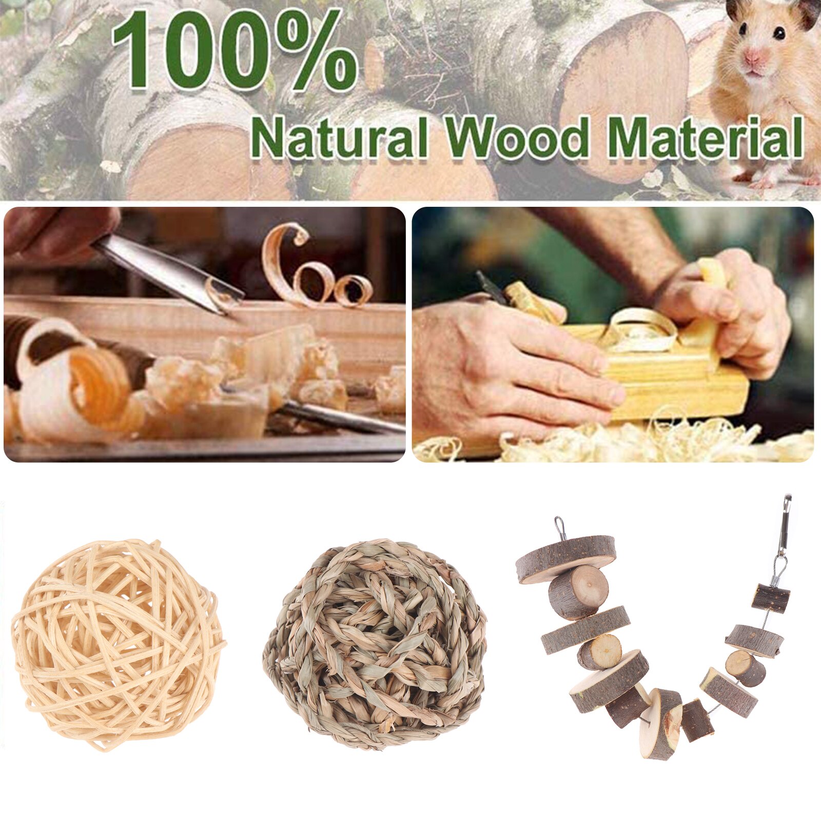 10 Pieces Rabbit Chew Toys, Bunny Tooth Chew Toys, Small Animals Play Bal