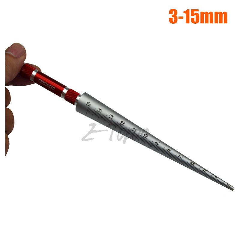 1pcs 1-6.5mm 3-15mm Conical Feeler Gauge Taper Cone Cylinder Gauge Hole Size Diameter Taper measure Gauge: 3-15mm