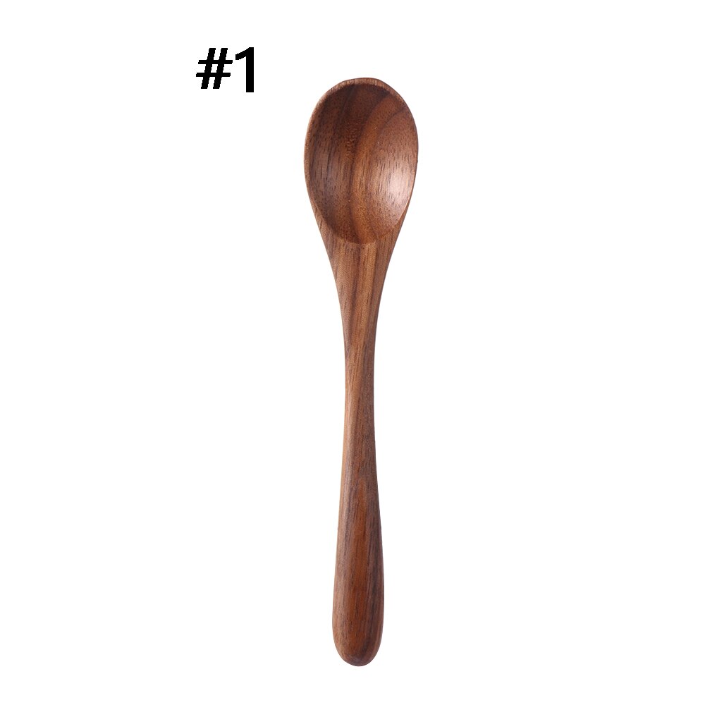 1PC de madera de nogal negro utensilios de cocina arroz pala cuchara de cucharas de café postres condimento cariño cucharadas de té vajilla Natural cubiertos: 1
