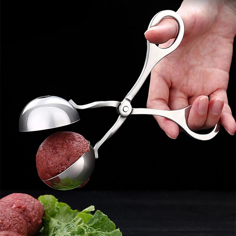 Pinzas para hacer carne de acero inoxidable 304, utensilio para hacer pasteles, melones, galletas, pasteles, bolas de arroz, albóndigas de frutas