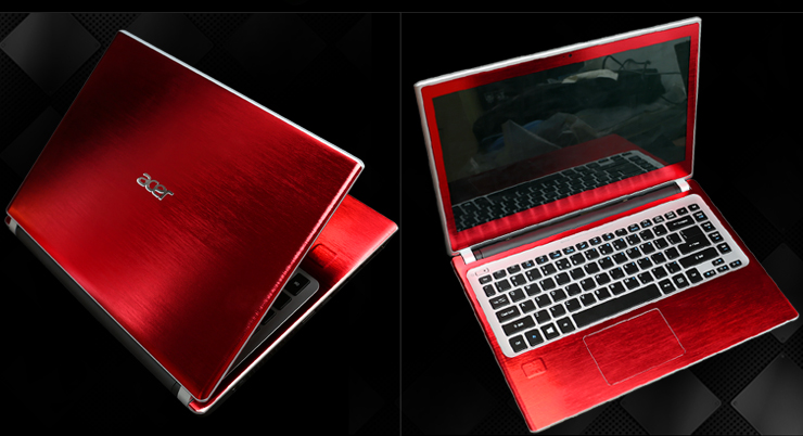 Laptop Carbon fiber Vinyl Skin Sticker Cover For MSI GF63 GF65 15.6": Red brushed