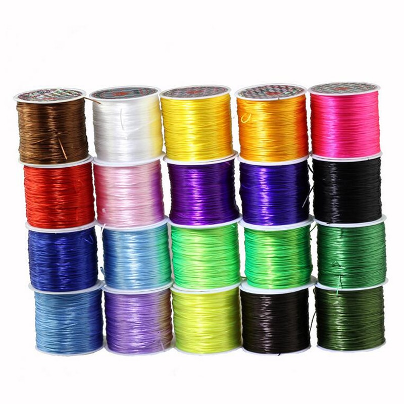 60 M Colorful Flexible Rope DIY Crystal Beading Stretch Cord Elastic Line Beadwork Wire Thread Jewelry Making 21 colors wire