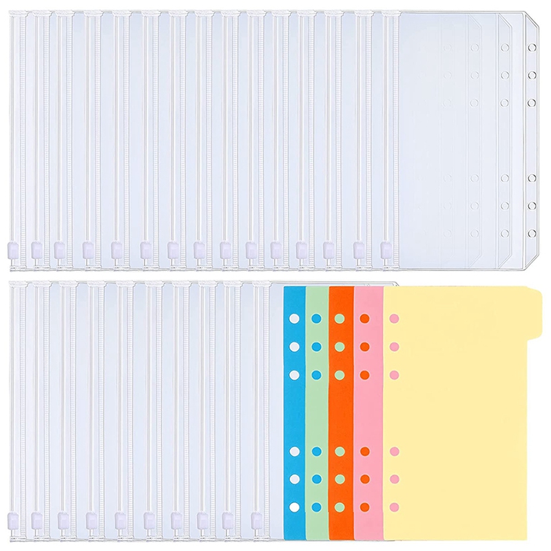 Lot De 24 Pochettes Classeur A6 En PVC Transparent - Imperméables, 6 Trous, Pour Ranger Photos, Cartes, Factures (178x106 Mm)