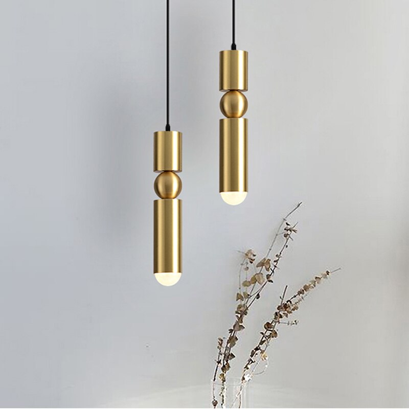 Nordisk bar lille lysekrone personlighed enkel moderne messing minimalistisk stil restaurant soveværelse sengelamper
