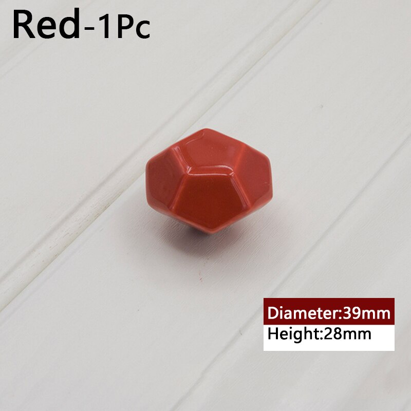 1Pc Enkele Gat Kledingkast Lade Trekt Deurklink Keramiek Kabinet Knop Met Schroef Meubilair Hardware: C