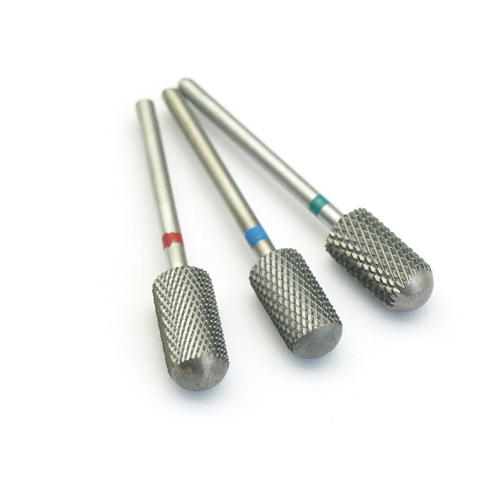 Brocas para uñas con boquilla de 3 granos, Lima eléctrica para manicura y pedicura, accesorio de herramientas para uñas acrílicas, cabeza lisa