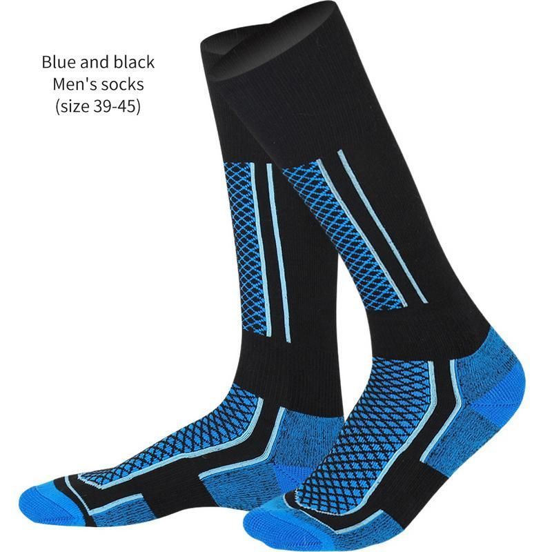 Calcetines térmicos de algodón grueso para hombre, calcetín deportivo para esquí y Snowboard, 1 par, MU8669: Azul