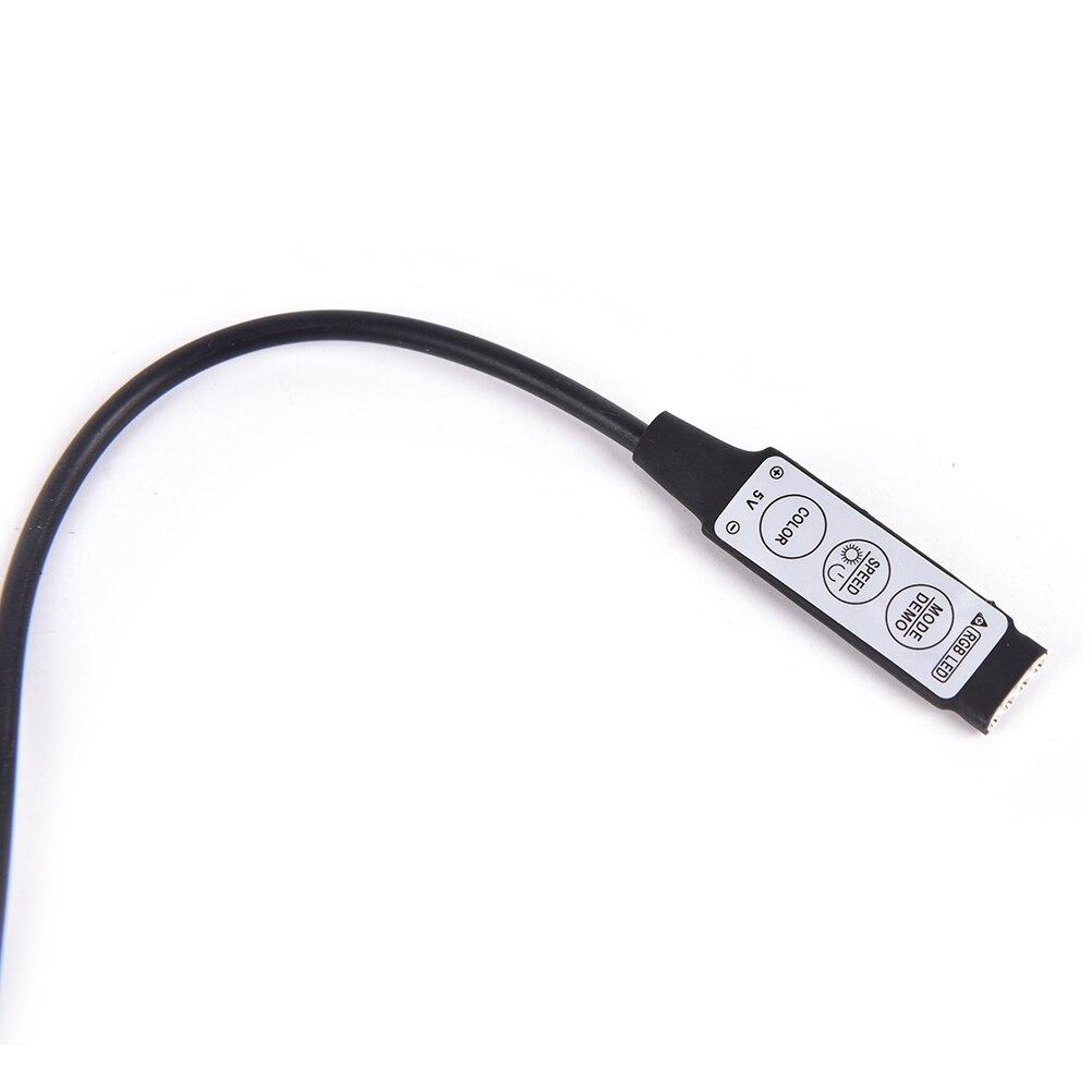 Controlador RGB hembra USB con conector de 4 pines, regulador Led DC5V con 3 teclas para tira de luces Led USB de 5V RGB, 19 Modos Dinámicos